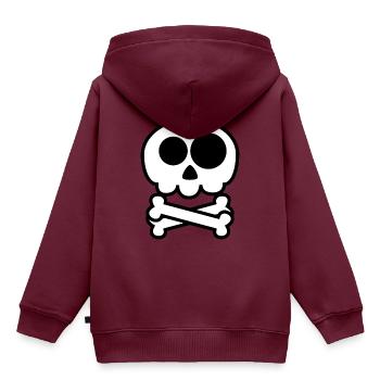pirate ship boat pirat piratenschiff schiff skull5 - Kinder Premium Organic Hoodie - Burgunderrot - Hinten - AI Model Kid Female (0cm)