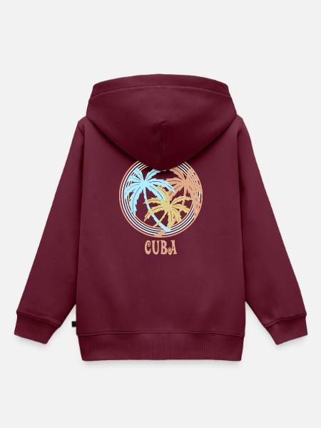 Cuba - Kinder Premium Organic Hoodie - Burgunderrot