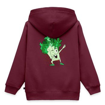 Andy der Endive - Kinder Premium Organic Hoodie - Burgunderrot - Hinten - AI Model Kid Female (0cm)