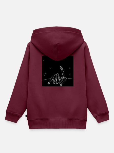 Line Art - Kinder Premium Organic Hoodie - Burgunderrot