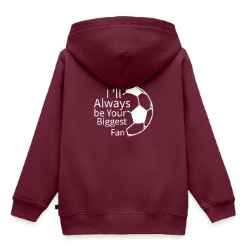 Ich werde immer dein größter Fan sein - Kinder Premium Organic Hoodie - Burgunderrot - Hinten - AI Model Kid Female (0cm)