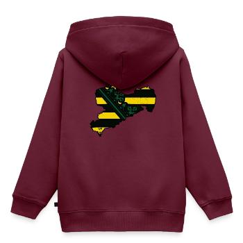 Sachsen Flagge - Kinder Premium Organic Hoodie - Burgunderrot - Hinten - AI Model Kid Female (0cm)