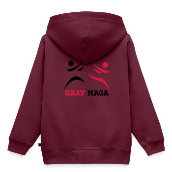 Krav Maga - Kinder Premium Organic Hoodie - Burgunderrot - Hinten - AI Model Kid Female (0cm)