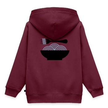 Spaghetti - Kinder Premium Organic Hoodie - Burgunderrot - Hinten - AI Model Kid Female (0cm)