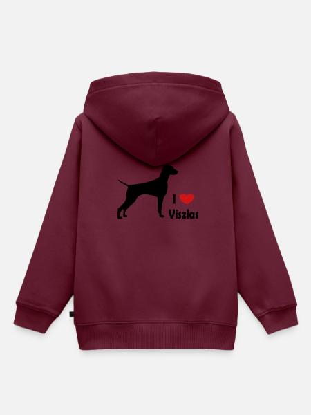 Viszla - Kinder Premium Organic Hoodie - Burgunderrot