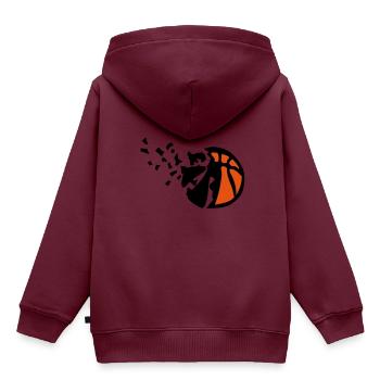Explosion basketball Destrukturierungsmittel - Kinder Premium Organic Hoodie - Burgunderrot - Hinten - AI Model Kid Female (0cm)