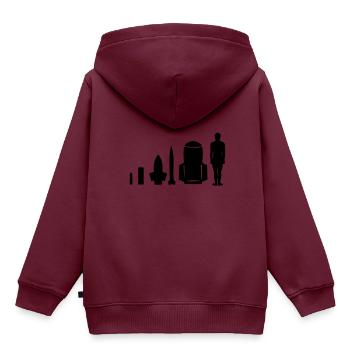 menschliche Bombe - Kinder Premium Organic Hoodie - Burgunderrot - Hinten - AI Model Kid Female (0cm)