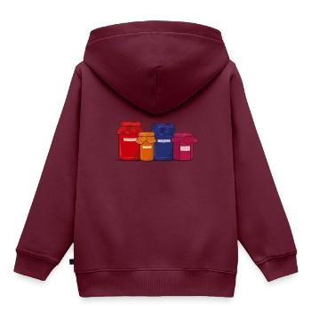 Marmelade - Kinder Premium Organic Hoodie - Burgunderrot - Hinten - AI Model Kid Female (0cm)