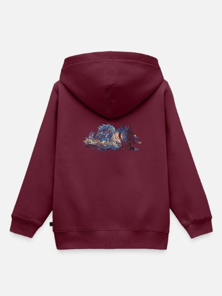 Drache Tatoo - Kinder Premium Organic Hoodie - Burgunderrot
