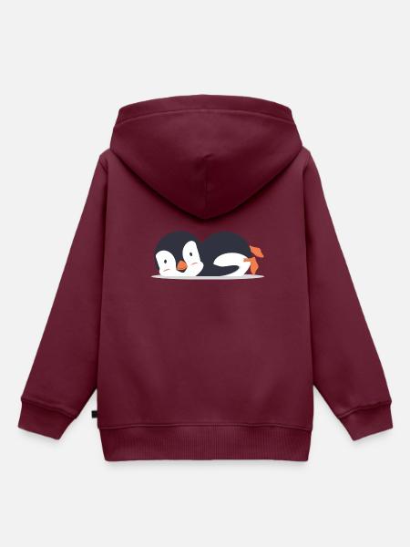 Pinguin - Kinder Premium Organic Hoodie - Burgunderrot