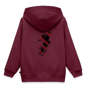 schwarz rot Farben Aufdruck Spritzer - Kinder Premium Organic Hoodie - Burgunderrot - Hinten - AI Model Kid Female (0cm)