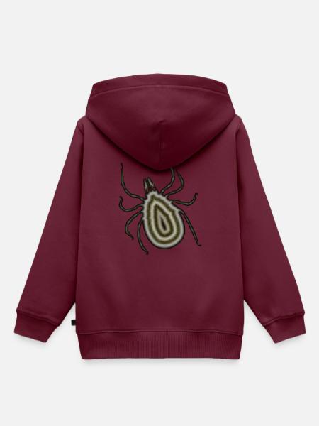 Zecke - Kinder Premium Organic Hoodie - Burgunderrot