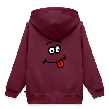 Comic-Gesicht albern - Kinder Premium Organic Hoodie - Burgunderrot - Hinten - AI Model Kid Female (0cm)