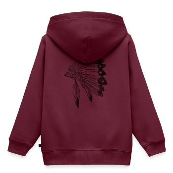 indian indianer american tent zelt teepee tomahawk - Kinder Premium Organic Hoodie - Burgunderrot - Hinten - AI Model Kid Female (0cm)