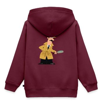 Detektiv mit Lupe. Geschenkidee - Kinder Premium Organic Hoodie - Burgunderrot - Hinten - AI Model Kid Female (0cm)