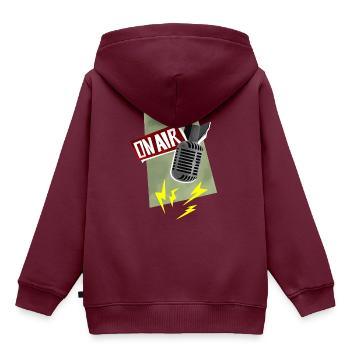 Mikrofon - Live Sendung - Kinder Premium Organic Hoodie - Burgunderrot - Hinten - AI Model Kid Female (0cm)