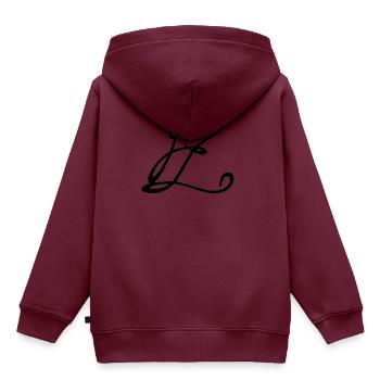 FINELINES ORLO - Kinder Premium Organic Hoodie - Burgunderrot - Hinten - AI Model Kid Female (0cm)
