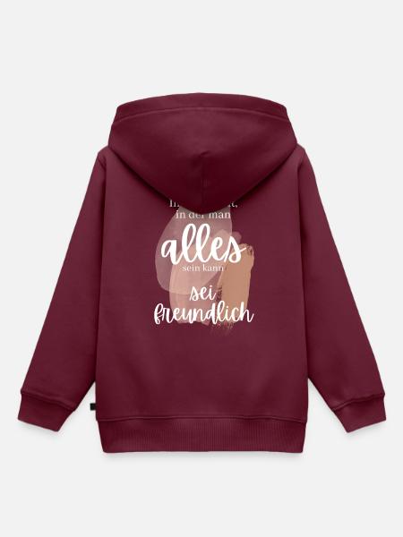 POSITIVE EINSTELLUNG MINDSET Motivation - Kinder Premium Organic Hoodie - Burgunderrot