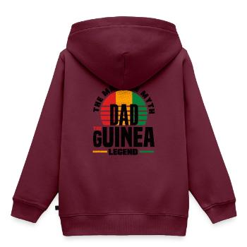 Guinea Guinea Guinea Flagge Vatertag - Kinder Premium Organic Hoodie - Burgunderrot - Hinten - AI Model Kid Female (0cm)