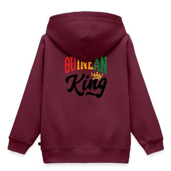Guinea König Guinea Guinea Guinea Flagge - Kinder Premium Organic Hoodie - Burgunderrot - Hinten - AI Model Kid Female (0cm)