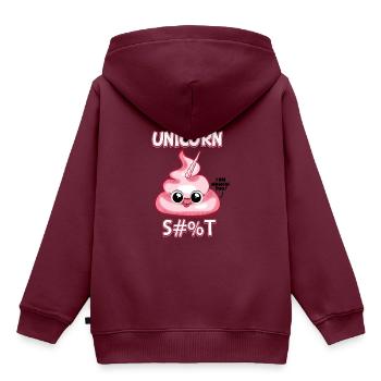 Lustiger Einhorn Haufen Scheiße Kacke Kot Geschenk - Kinder Premium Organic Hoodie - Burgunderrot - Hinten - AI Model Kid Female (0cm)