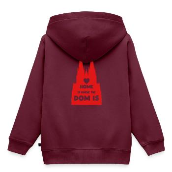 Kölner Dom - Kinder Premium Organic Hoodie - Burgunderrot - Hinten - AI Model Kid Female (0cm)