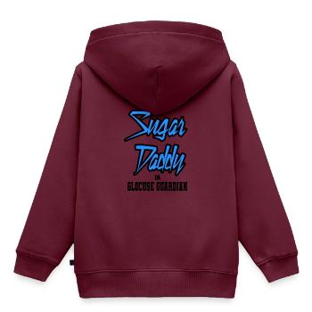 Sugar Daddy - Kinder Premium Organic Hoodie - Burgunderrot - Hinten - AI Model Kid Female (0cm)