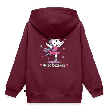 Ballerina Kleine Einhorn Ballett Tänzerin Geschenk - Kinder Premium Organic Hoodie - Burgunderrot - Hinten - AI Model Kid Female (0cm)