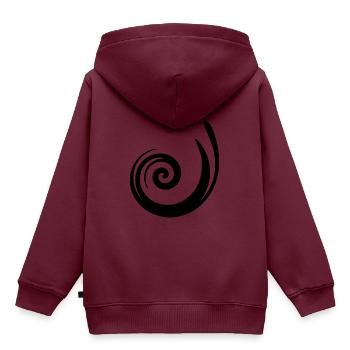 schwarzes Muster schwarz Geschenkidee - Kinder Premium Organic Hoodie - Burgunderrot - Hinten - AI Model Kid Female (0cm)