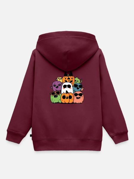 Halloween Party Figuren Cool - Kinder Premium Organic Hoodie - Burgunderrot