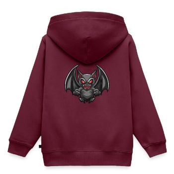 Fledermaus Halloween Blutsauger - Kinder Premium Organic Hoodie - Burgunderrot - Hinten - AI Model Kid Female (0cm)