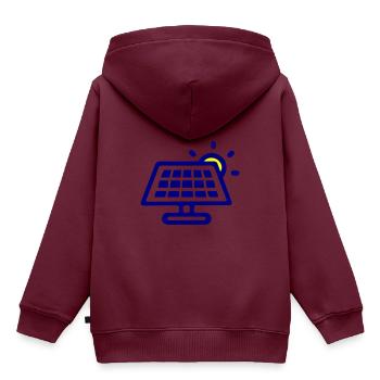 Solar Energie Panele - Kinder Premium Organic Hoodie - Burgunderrot - Hinten - AI Model Kid Female (0cm)