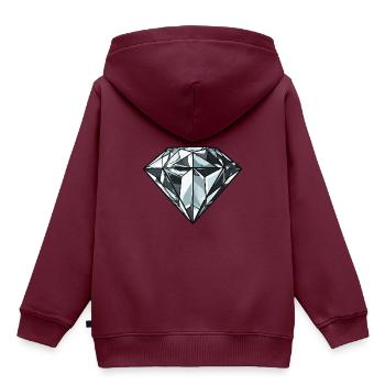 Diamant Juwel - Kinder Premium Organic Hoodie - Burgunderrot - Hinten - AI Model Kid Female (0cm)
