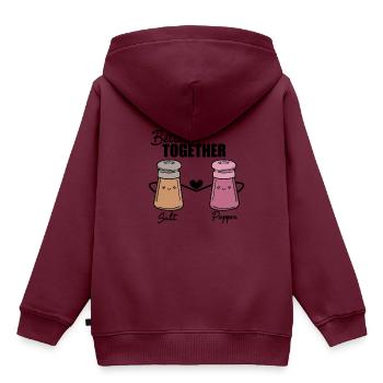 Salz Pfeffer - Kinder Premium Organic Hoodie - Burgunderrot - Hinten - AI Model Kid Female (0cm)