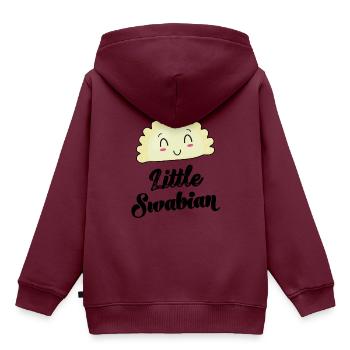 Kleiner Schwabe Schwäbin Maultaschen Schwaben - Kinder Premium Organic Hoodie - Burgunderrot - Hinten - AI Model Kid Female (0cm)