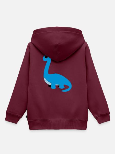 DINO - Kinder Premium Organic Hoodie - Burgunderrot