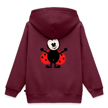 Marienkäfer - Kinder Premium Organic Hoodie - Burgunderrot - Hinten - AI Model Kid Female (0cm)