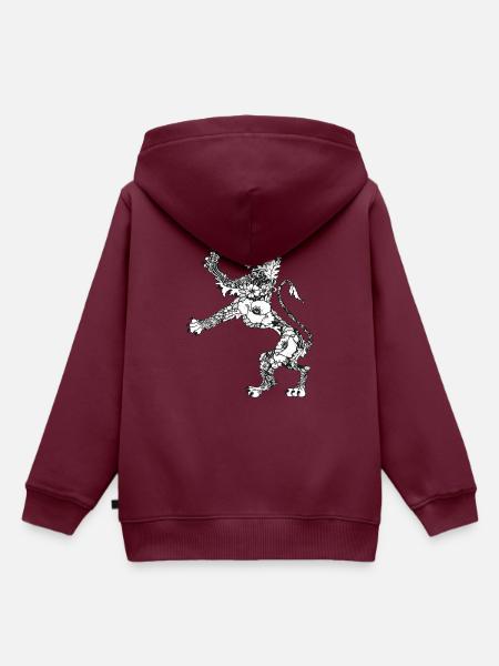 Wappen Löwe - Kinder Premium Organic Hoodie - Burgunderrot