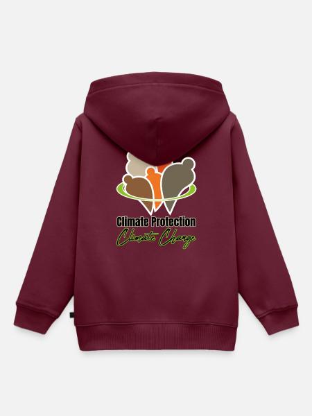 Climate Protection - Climate Change - Kinder Premium Organic Hoodie - Burgunderrot