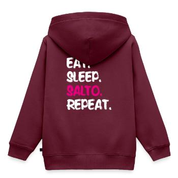 Salto Turner Geschenk Kunstturnen Geräteturnen - Kinder Premium Organic Hoodie - Burgunderrot - Hinten - AI Model Kid Female (0cm)