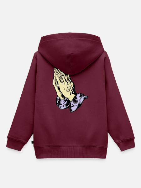 Hände - Kinder Premium Organic Hoodie - Burgunderrot
