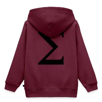 Sigma greek alphabet - Kinder Premium Organic Hoodie - Burgunderrot - Hinten - AI Model Kid Female (0cm)