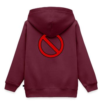 Verboten Schild Geschenk Idee - Kinder Premium Organic Hoodie - Burgunderrot - Hinten - AI Model Kid Female (0cm)