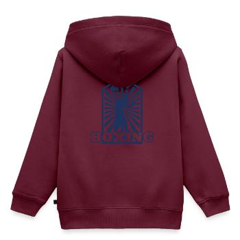 Boxkampf Boxerin Boxen Boxer Boxing - Kinder Premium Organic Hoodie - Burgunderrot - Hinten - AI Model Kid Female (0cm)
