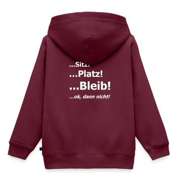 Mensch - Hund - Kommando - Sitz - 2 - Kinder Premium Organic Hoodie - Burgunderrot - Hinten - AI Model Kid Female (0cm)
