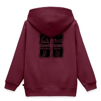Marathoner Marathonläufer Marathons Marathon Halb - Kinder Premium Organic Hoodie - Burgunderrot - Hinten - AI Model Kid Female (0cm)