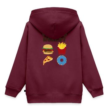Fast Food - Kinder Premium Organic Hoodie - Burgunderrot - Hinten - AI Model Kid Female (0cm)