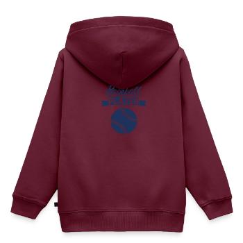 Baseball Baseball Baseball Baseball - Kinder Premium Organic Hoodie - Burgunderrot - Hinten - AI Model Kid Female (0cm)
