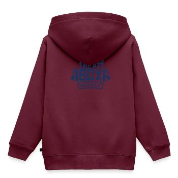 Beatbox - Kinder Premium Organic Hoodie - Burgunderrot - Hinten - AI Model Kid Female (0cm)