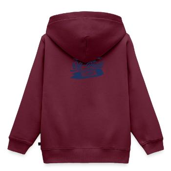 Off Road - Kinder Premium Organic Hoodie - Burgunderrot - Hinten - AI Model Kid Female (0cm)